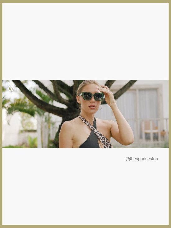 Large Oversized Polarized Sunglasses, Square Cateye Style, UV400 Protection
